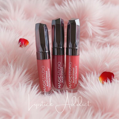 Matzwarte kristallen lippenstiften - Set van 3