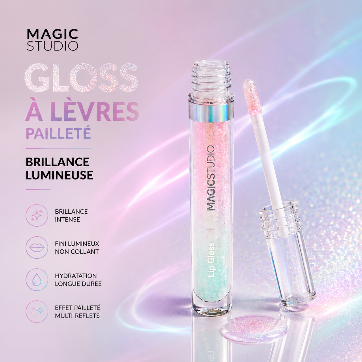 Brilho labial gourmet e brilhante - Magic Kiss 