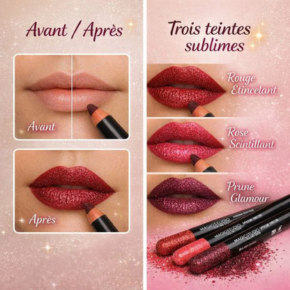 Crayons à Lèvres Crémeux à Paillettes - Lot de 3